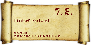 Tinhof Roland névjegykártya